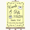 Yellow Cards & Gifts Table Personalized Wedding Sign