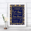 Blue & Gold Cheese Board Song Personalized Wedding Sign