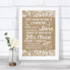 Burlap & Lace Cheese Board Song Personalized Wedding Sign