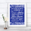 Navy Blue Burlap & Lace Cheese Board Song Personalized Wedding Sign