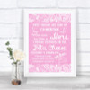 Pink Burlap & Lace Cheese Board Song Personalized Wedding Sign