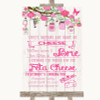 Pink Rustic Wood Cheese Board Song Personalized Wedding Sign