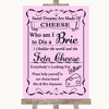 Pink Cheese Board Song Personalized Wedding Sign