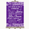 Purple Burlap & Lace Cheese Board Song Personalized Wedding Sign