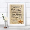 Sandy Beach Cheese Board Song Personalized Wedding Sign