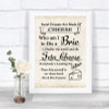 Shabby Chic Ivory Cheese Board Song Personalized Wedding Sign