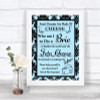 Sky Blue Damask Cheese Board Song Personalized Wedding Sign