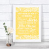 Yellow Burlap & Lace Cheese Board Song Personalized Wedding Sign