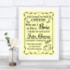 Yellow Cheese Board Song Personalized Wedding Sign