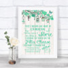 Green Rustic Wood Cheesecake Cheese Song Personalized Wedding Sign