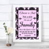 Baby Pink Damask Choose A Seat We Are All Family Personalized Wedding Sign