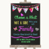 Bright Bunting Chalk Choose A Seat We Are All Family Personalized Wedding Sign