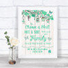 Green Rustic Wood Choose A Seat We Are All Family Personalized Wedding Sign