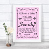 Pink Choose A Seat We Are All Family Personalized Wedding Sign