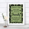 Sage Green Damask Choose A Seat We Are All Family Personalized Wedding Sign