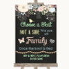 Shabby Chic Chalk Choose A Seat We Are All Family Personalized Wedding Sign