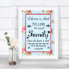 Shabby Chic Floral Choose A Seat We Are All Family Personalized Wedding Sign