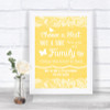 Yellow Burlap & Lace Choose A Seat We Are All Family Personalized Wedding Sign