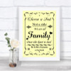 Yellow Choose A Seat We Are All Family Personalized Wedding Sign