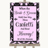 Baby Pink Damask Confetti Personalized Wedding Sign