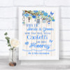 Blue Rustic Wood Confetti Personalized Wedding Sign