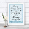 Blue Shabby Chic Confetti Personalized Wedding Sign