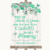 Green Rustic Wood Confetti Personalized Wedding Sign