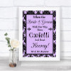 Lilac Damask Confetti Personalized Wedding Sign