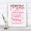 Pink Rustic Wood Confetti Personalized Wedding Sign