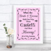 Pink Confetti Personalized Wedding Sign
