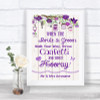 Purple Rustic Wood Confetti Personalized Wedding Sign