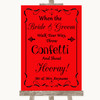 Red Confetti Personalized Wedding Sign