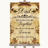 Autumn Vintage Dad Walk Down The Aisle Personalized Wedding Sign