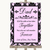 Baby Pink Damask Dad Walk Down The Aisle Personalized Wedding Sign
