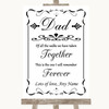 Black & White Dad Walk Down The Aisle Personalized Wedding Sign