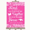 Bright Pink Burlap & Lace Dad Walk Down The Aisle Personalized Wedding Sign