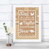 Brown Winter Dad Walk Down The Aisle Personalized Wedding Sign