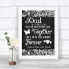 Dark Grey Burlap & Lace Dad Walk Down The Aisle Personalized Wedding Sign