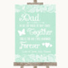 Green Burlap & Lace Dad Walk Down The Aisle Personalized Wedding Sign