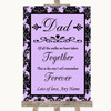 Lilac Damask Dad Walk Down The Aisle Personalized Wedding Sign