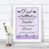 Lilac Shabby Chic Dad Walk Down The Aisle Personalized Wedding Sign