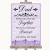 Lilac Shabby Chic Dad Walk Down The Aisle Personalized Wedding Sign
