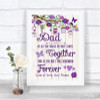 Purple Rustic Wood Dad Walk Down The Aisle Personalized Wedding Sign