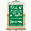 Red & Green Winter Dad Walk Down The Aisle Personalized Wedding Sign