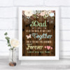 Rustic Floral Wood Dad Walk Down The Aisle Personalized Wedding Sign