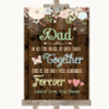 Rustic Floral Wood Dad Walk Down The Aisle Personalized Wedding Sign
