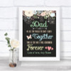 Shabby Chic Chalk Dad Walk Down The Aisle Personalized Wedding Sign