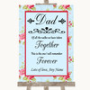 Shabby Chic Floral Dad Walk Down The Aisle Personalized Wedding Sign