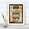 Western Dad Walk Down The Aisle Personalized Wedding Sign