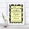 Yellow Damask Dad Walk Down The Aisle Personalized Wedding Sign